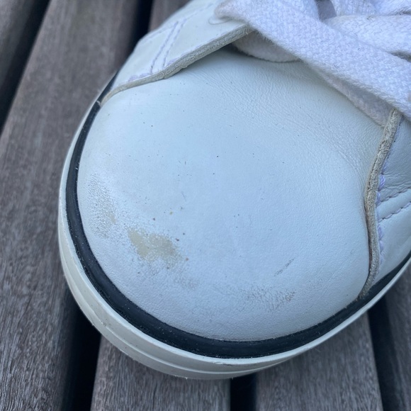 Prada 4E3314 BIANCO LEATHER LACE UP LOGO LOW TOP SNEAKERS - Picture 9 of 16